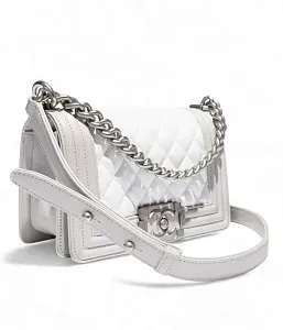 Chanel Сумка Boy White and Light Gray - фото 4