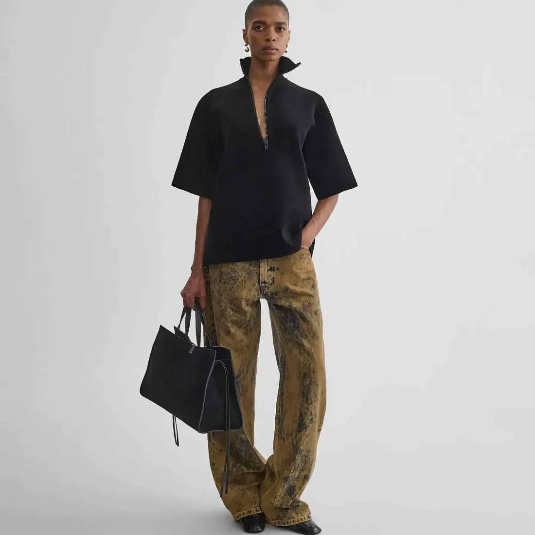 Phoebe Philo Ассиметричная футболка с молнией - фото 2