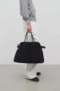 The Row Сумка Soft Margaux 17 из замши Mocha - фото 6