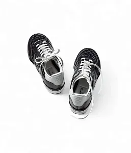Chanel Кожаные кроссовки Black/White - фото 2