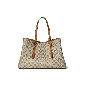 Gucci Сумка-тоут среднего размера с эмблемой GG Brown - фото 1