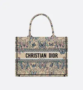 Dior Сумка Book Tote blue butterfly среднего формата - фото 1