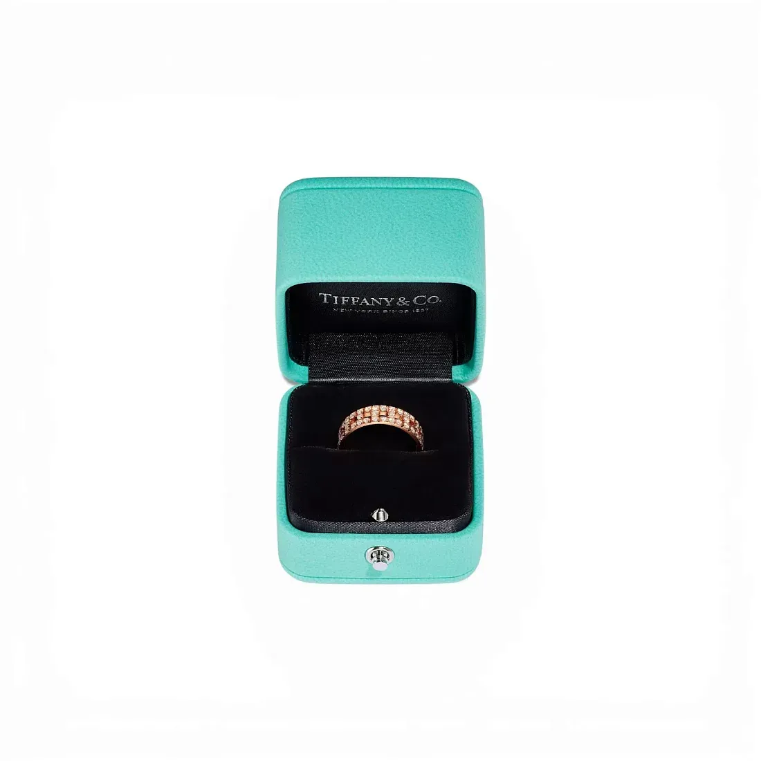 Tiffany & Co. Обручальное кольцо T True Wide Ring in Rose Gold with Pave Diamonds - фото 4