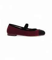 Chanel Бархатные туфли Мэри-Джейн Burgundy/Black - фото 1