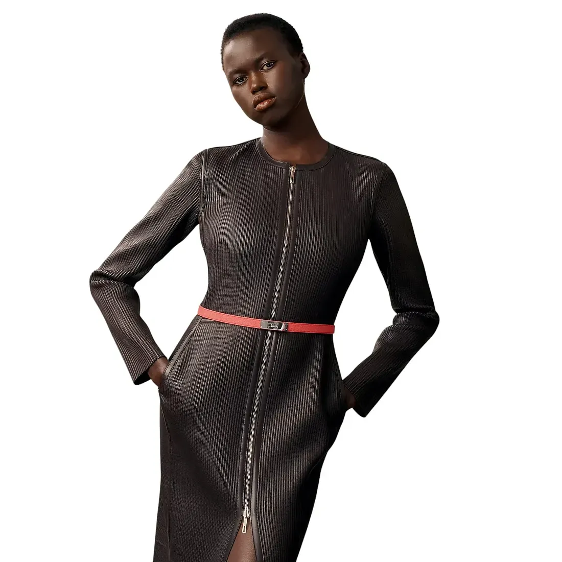 Hermès Ремень Kelly 18 Rose Texas / Palladie - фото 2
