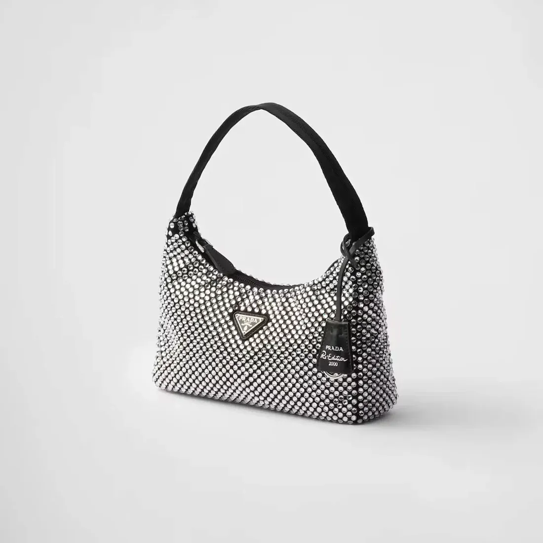 Prada Мини-сумка из сатина с кристаллами Crystal - фото 3