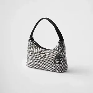 Prada Мини-сумка из сатина с кристаллами Crystal - фото 3