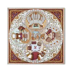 Louis Vuitton Платок-каре Maison De Famille 90 Tan - фото 1