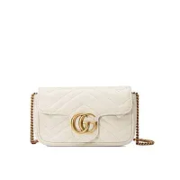 Gucci Мини-сумка GG Marmont White Chevron - фото 1