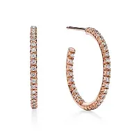 Tiffany & Co. Cерьги Metro Hoop Earrings Rose Gold - фото 1
