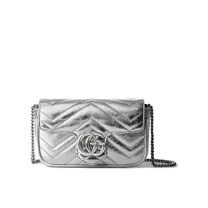 Gucci Мини-сумка GG Marmont Silver - фото 1