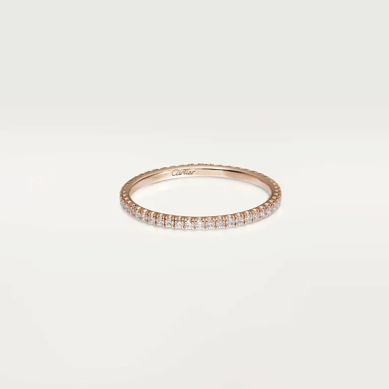 Обручальное кольцо с бриллиантовым паве Etincelle de Cartier Men 1,5 мм Rose Gold - фото 1