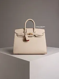 Hermès Сумка Birkin 25 Craie Orange Poppy HSS Epsom Gold Hardware - фото 1