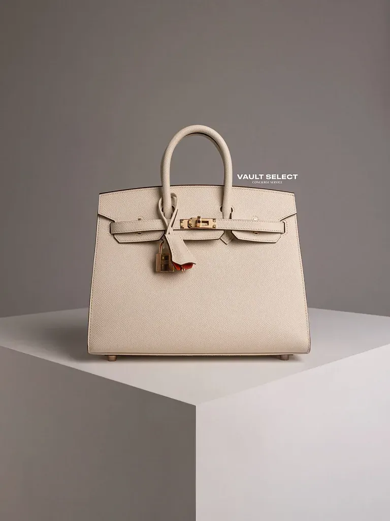 Сумка Hermes Birkin 25 Craie Orange Poppy HSS Epsom Gold Hardware - фото 1