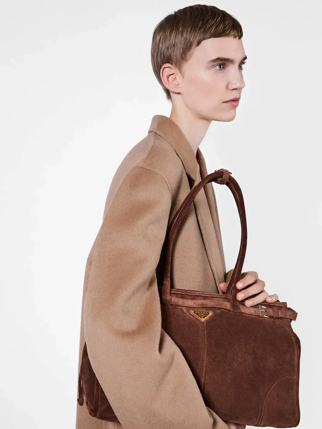 Prada Большая замшевая сумка - фото 5