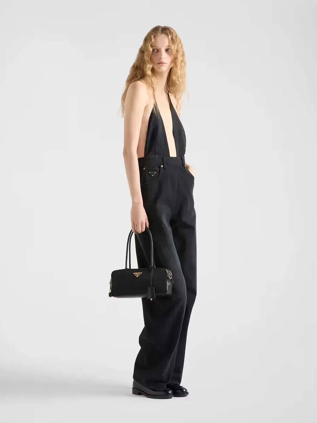 Prada Маленькая сумка-саквояж из материала Re-Nylon и кожи с замком - фото 2