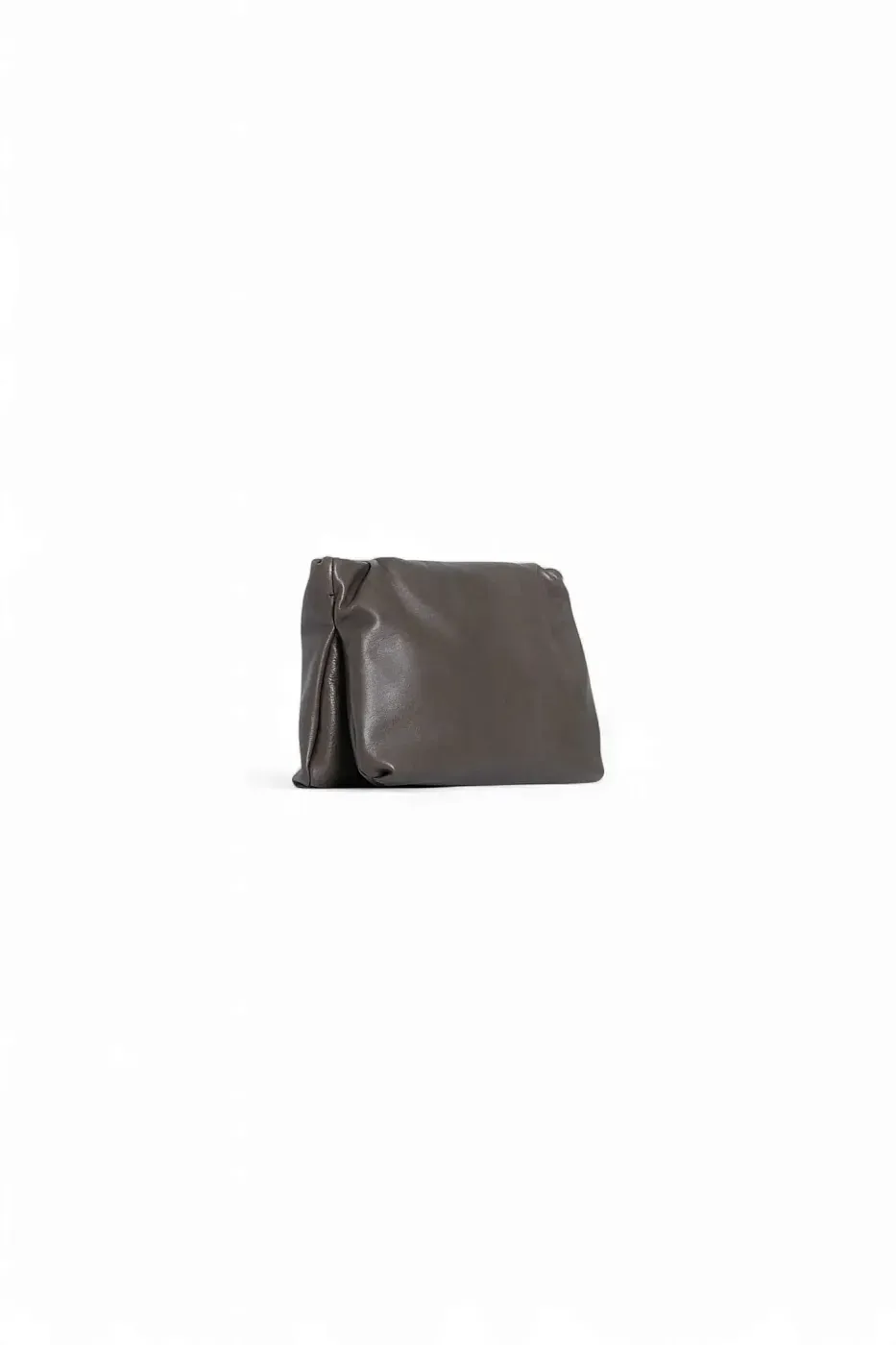 The Row Клатч Bourse Clutch Dark Brown из кожи Taupe - фото 2