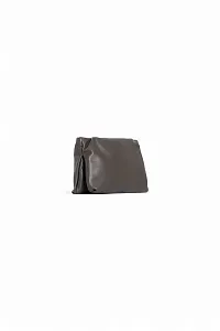 The Row Клатч Bourse Clutch Dark Brown из кожи Taupe - фото 2