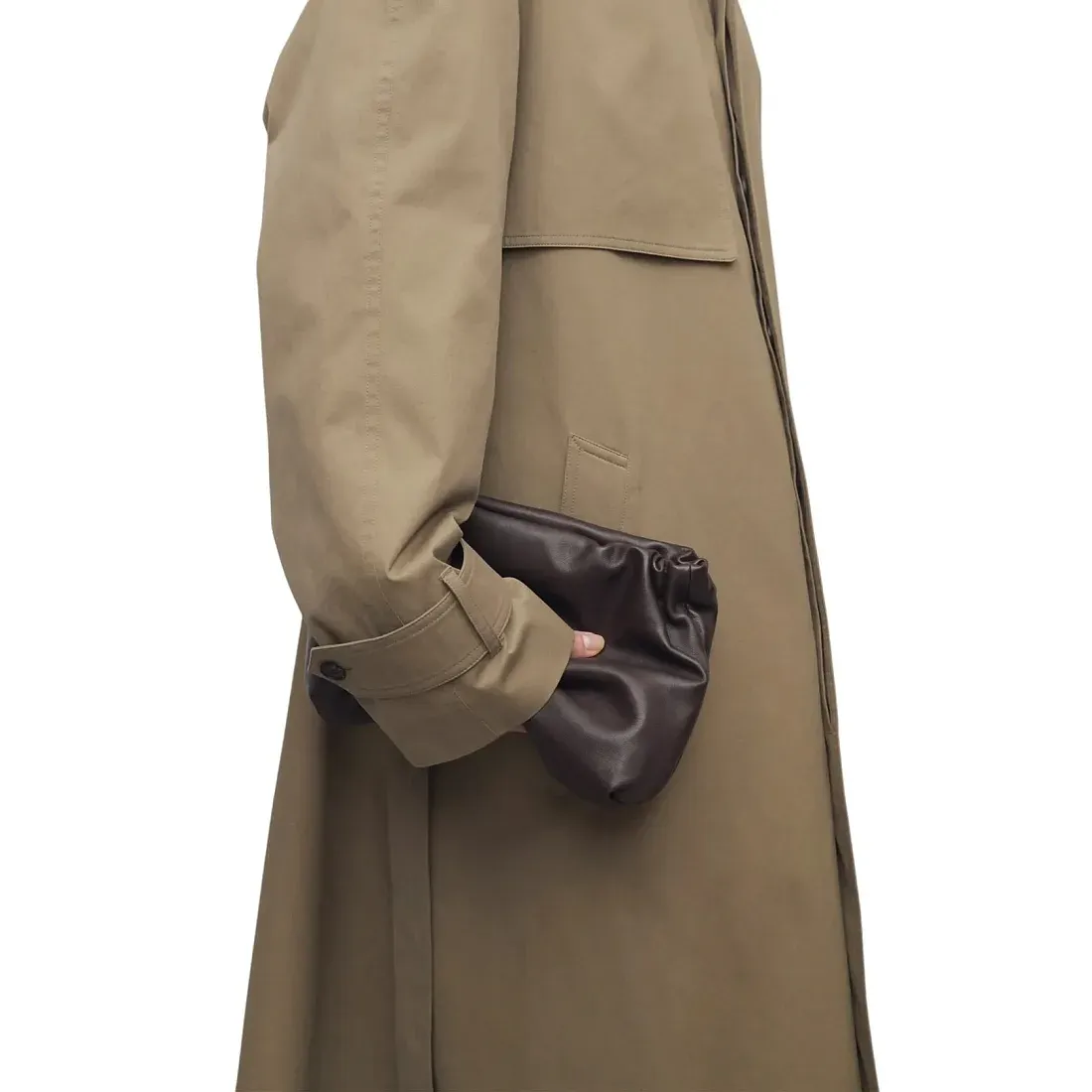 The Row Клатч Large Bourse Clutch Dark Brown из кожи Dark Brown - фото 2
