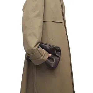 The Row Клатч Large Bourse Clutch Dark Brown из кожи Dark Brown - фото 2