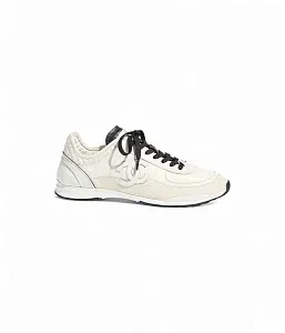 Chanel Кожаные кроссовки White/Black - фото 1