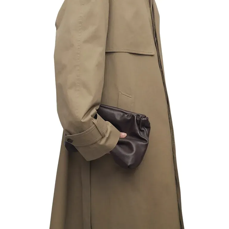 Клатч Large Bourse Clutch Dark Brown из кожи The Row Dark Brown - фото 2