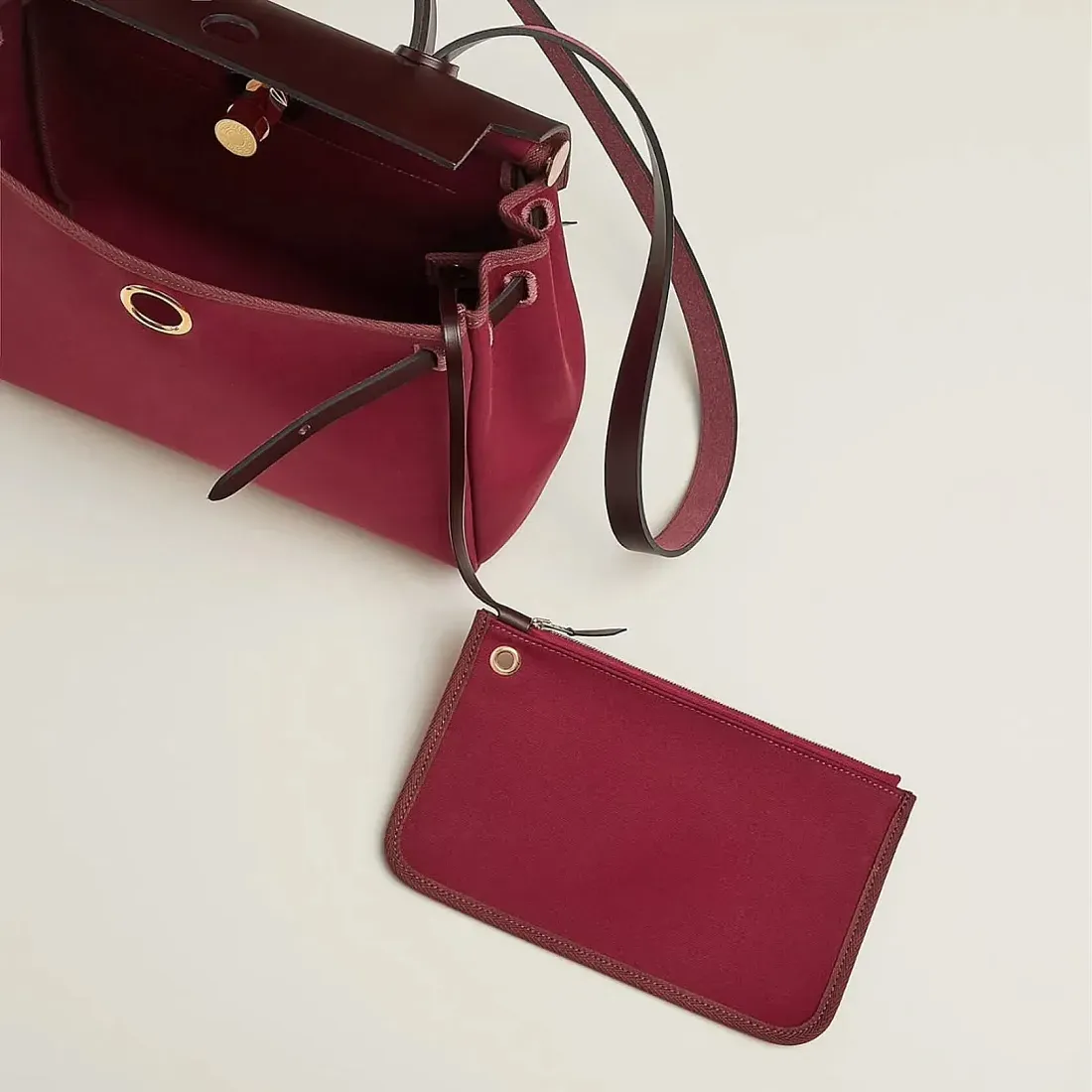 Hermès Сумка Herbag Zip 31 Rubis Rouge Officier Hunter Gold Hardware - фото 3