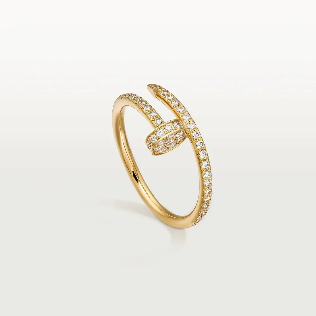 Cartier Кольцо Juste Un Clou маленькая модель с бриллиантовым паве Yellow Gold - фото 4