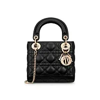 Dior Сумка Lady cannage lambskin мини-формата Black - фото 1