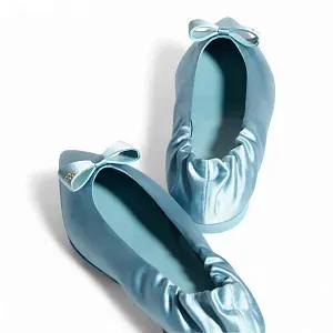 Chanel Атласные балетки Blue - фото 2