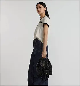 Dior Рюкзак Caro модель среднего формата Black - фото 2