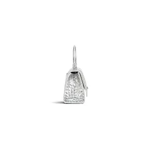 Balenciaga Сумка Hourglass Xs Crocodile Embossed in Silver - фото 4