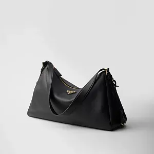Prada Сумка на плечо Aimee Large из кожи Black - фото 3