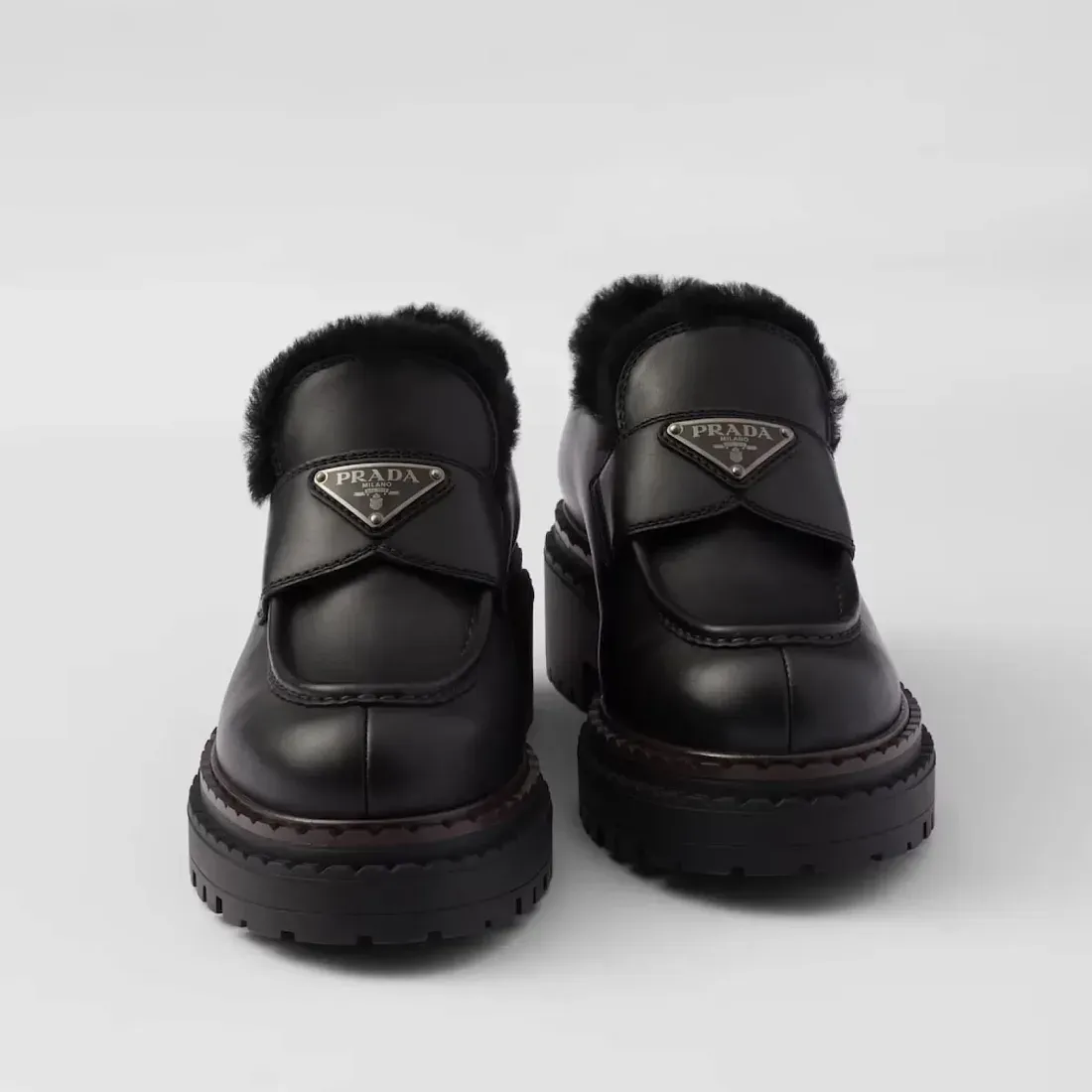 Prada Мокасины Double Chocolate из кожи и овчины - фото 6
