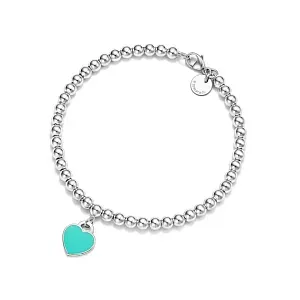 Tiffany & Co. Браслет Return to Bead Bracelet in Silver Blue with a Diamond 4 mm - фото 1