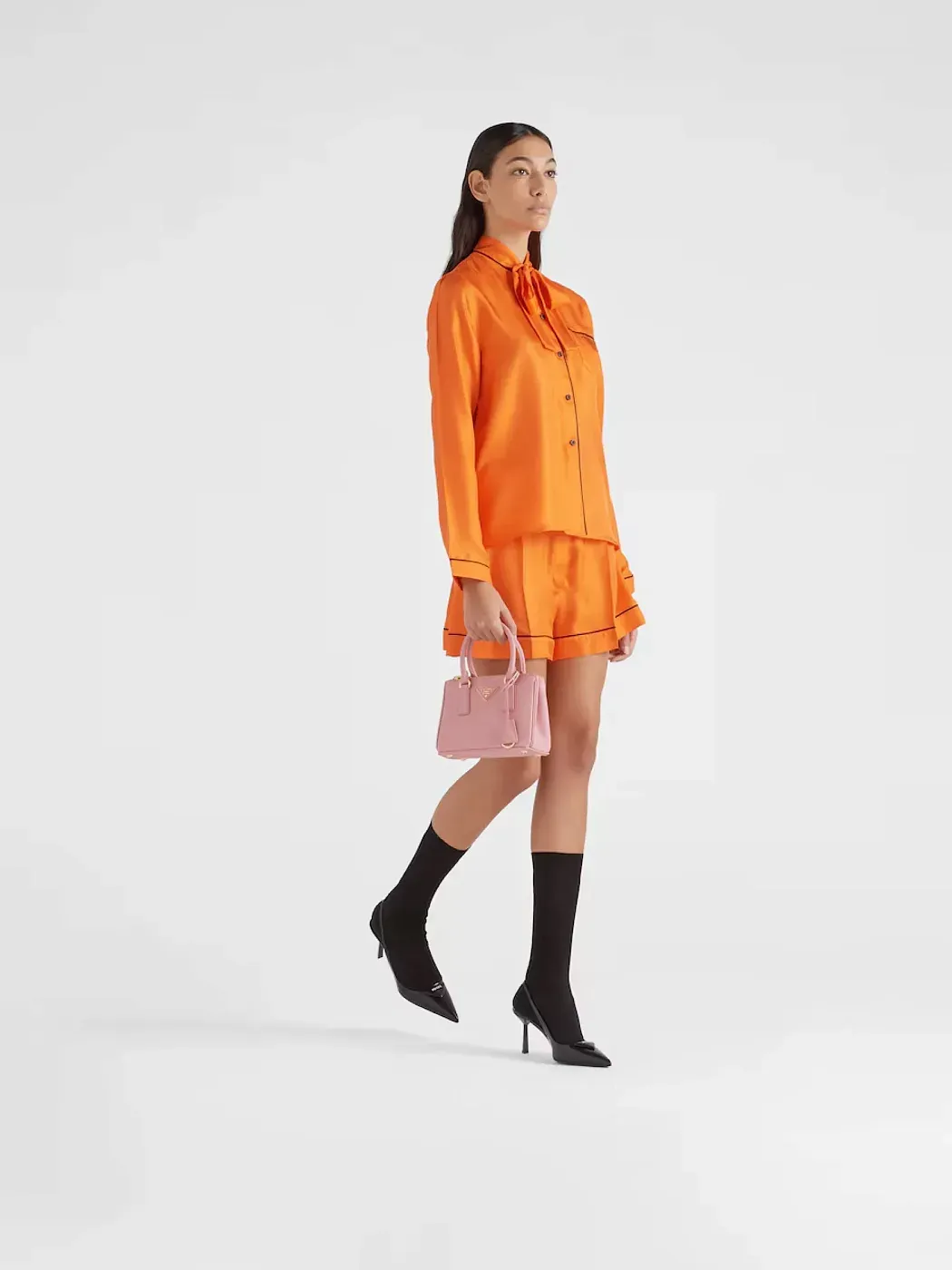 Prada Мини-сумка Galleria из сафьяновой кожи Petal Pink - фото 7