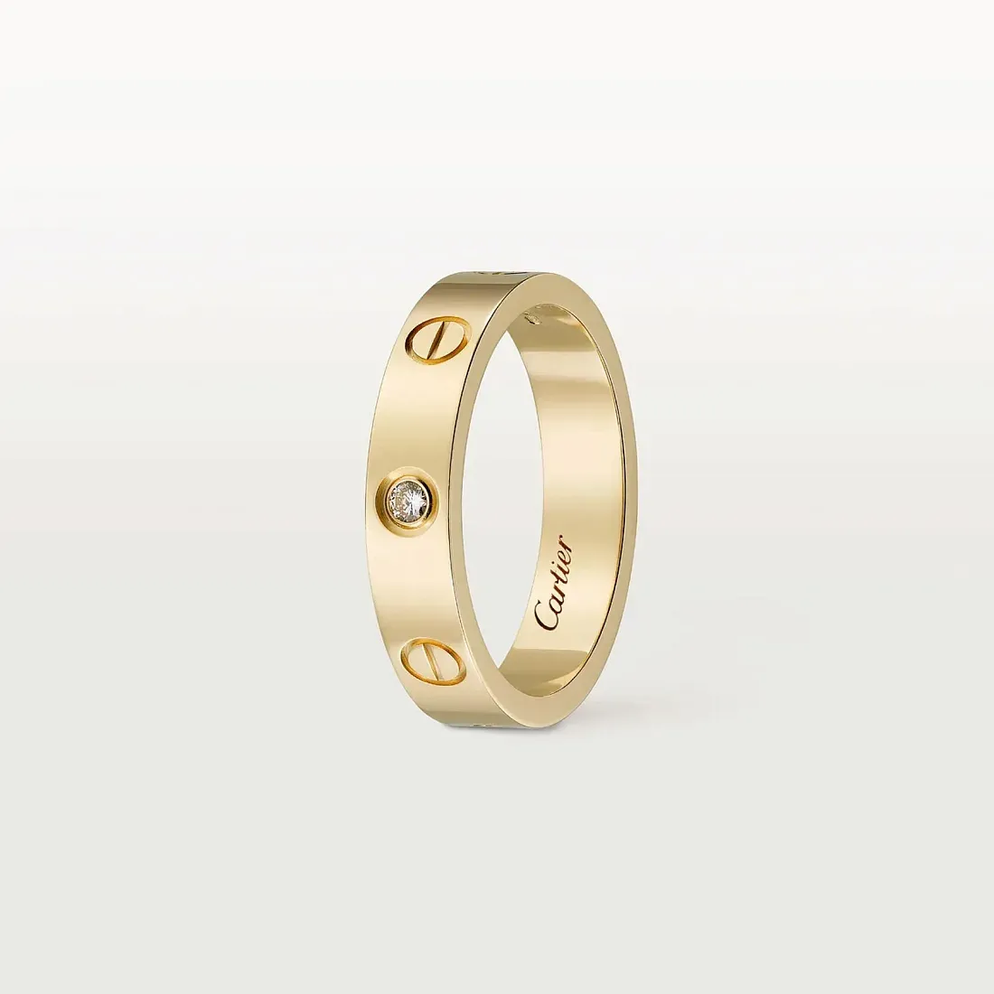 Cartier Обручальное кольцо Love с одним бриллиантом Yellow Gold - фото 4
