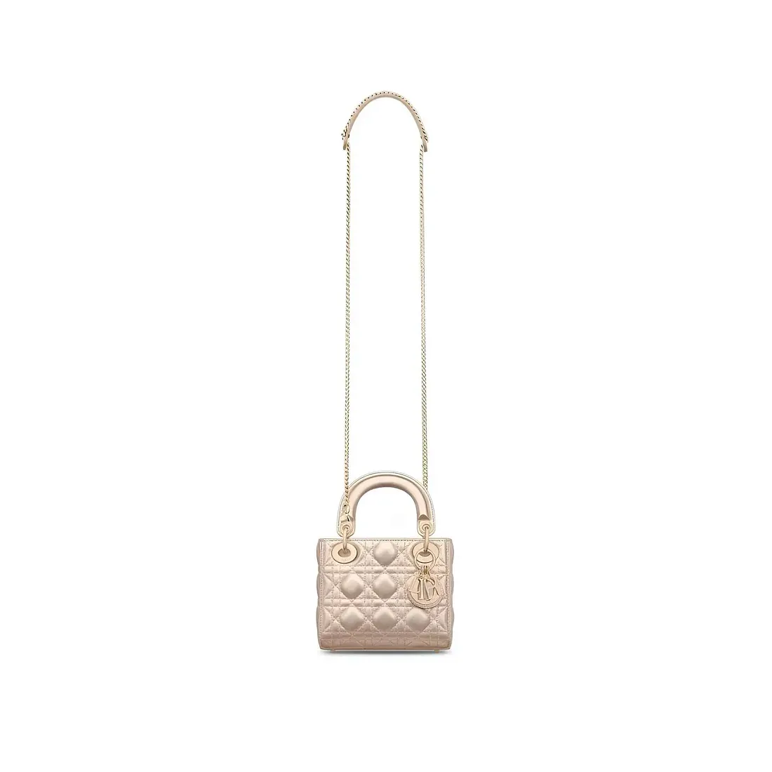 Dior Сумка Lady metallic pale gold-tone мини-формата - фото 5