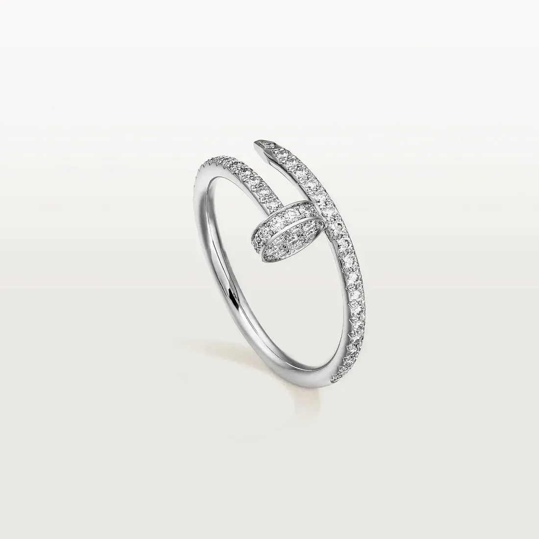 Cartier Кольцо Juste Un Clou маленькая модель с бриллиантовым паве White Gold - фото 4
