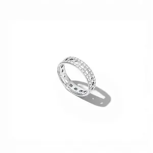 Tiffany & Co. Обручальное кольцо T True Wide Ring in White Gold with Pave Diamonds - фото 3
