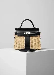 Hermès Сумка Mini Picnic Kelly 20 Black Box Palladium Hardware - фото 1