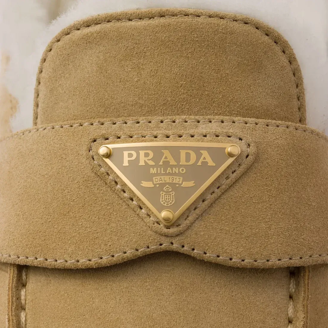 Prada Мюли из замши теленка и овчины Ecru - фото 6