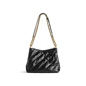 Balenciaga Сумка Crush Hobo Quilted in Black маленького формата - фото 4