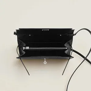 Hermès Кошелек Kelly To Go Noir Box Palladium Hardware - фото 3