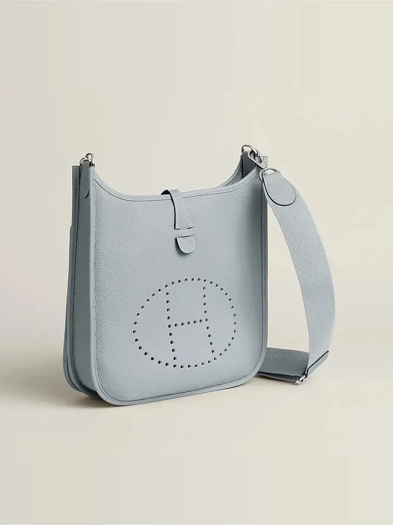 Сумка Hermes Evelyne 29 Bleu Glacier Clemence Palladium Hardware - фото 2