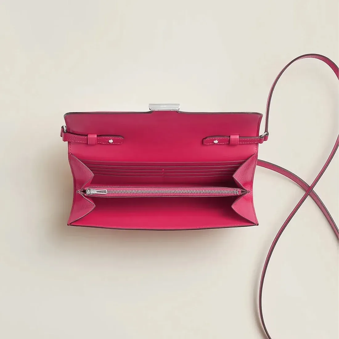 Hermès Кошелек Constance To Go Rose Extreme Epsom Palladium Hardware - фото 3