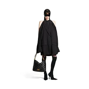 Balenciaga Сумка Crush Hobo Quilted in Black среднего формата - фото 2