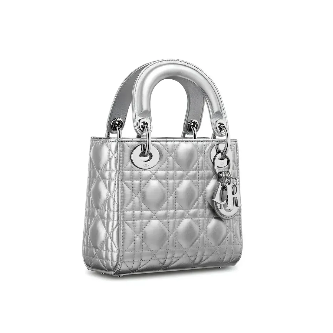 Dior Сумка Lady silver-tone metallic мини-формата - фото 2