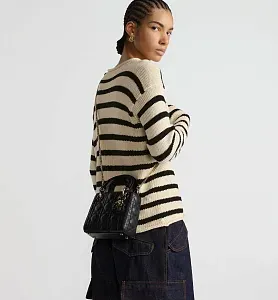 Dior Сумка Lady cannage lambskin мини-формата Black - фото 2