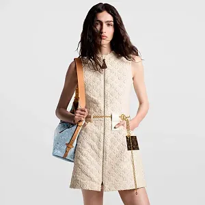 Louis Vuitton Платье на молнии с узором Monogram в технике филькупе - фото 3